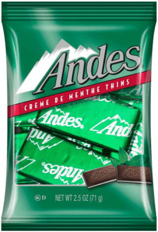 Andes Crème de Menthe Thins bag