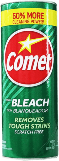 Comet cleanser with bleach canister