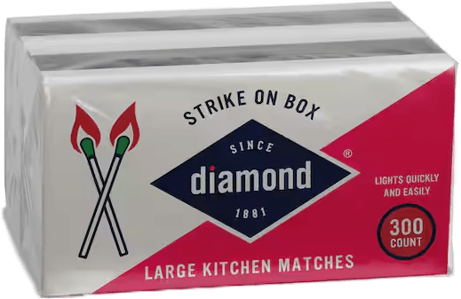 Diamond large kitchen matches, strike on box